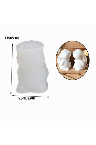 Choice OE445-1pcs 1 Pcs Cuteflorals Rabbit 3d Silicone Mold For Candle Making Easter Animal Figurines Charm