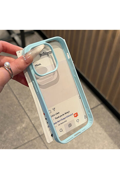 Choice جراب فاخر شفاف بلون أزرق لهواتف آيفون 16، متوافق مع آيفون 17، إير، 16،...