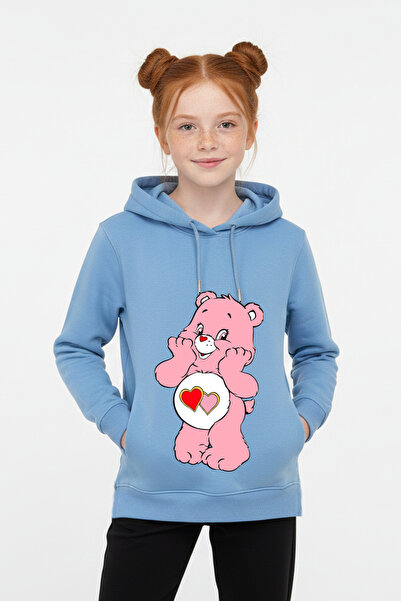 Vaxy Style سترة بناتي من القطن السميك بثلاثة خيوط مع شخصية دببة على شكل قلب م...