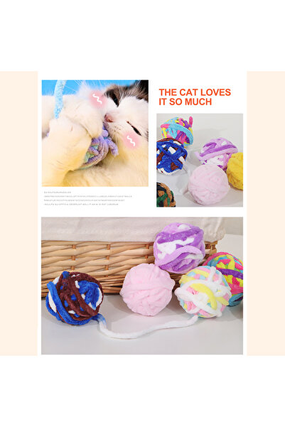 Choice 3 كرات لعب عشوائية 6 سم، 1/3/5/10 كرات لعب للقطط مع جرس، مصنوعة من خيو...