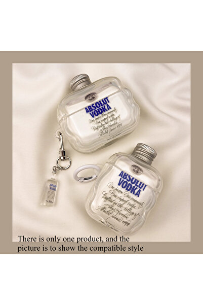 Choice غطاء سماعة رأس لاسلكية بتقنية بلوتوث من الجيل الرابع AirPods Pro 2 A مع قلادة على شكل زجاجة فودكا