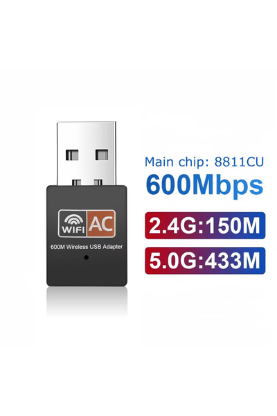 Choice1 محول واي فاي USB من kebidumei بسرعة 600 ميجابت في الثانية بتقنية الجي...