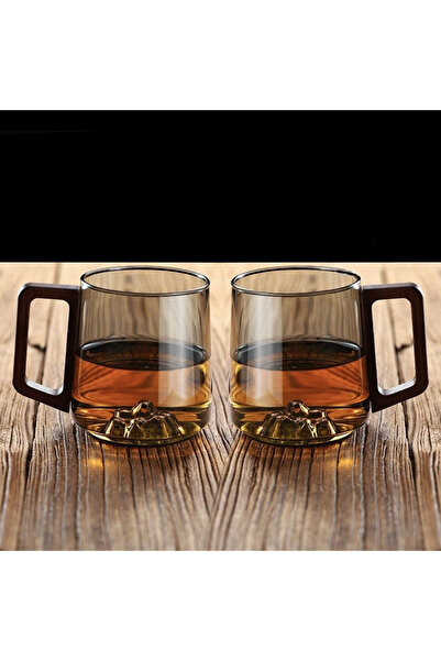 Choice 450ml 2pcs cinerous 1/2pcs Glass wood single-layer cup high borosilicate Pyrex tea cup large capacit