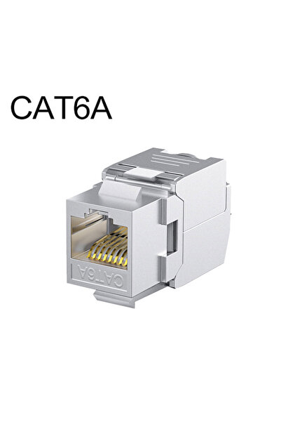 Choice مفتاح توصيل CAT6A ZoeRax RJ45 محمي من نوع Cat6A Cat7 Keystone بزاوية 180 درجة بدون أدوات، مصنوع من سبائك الزنك