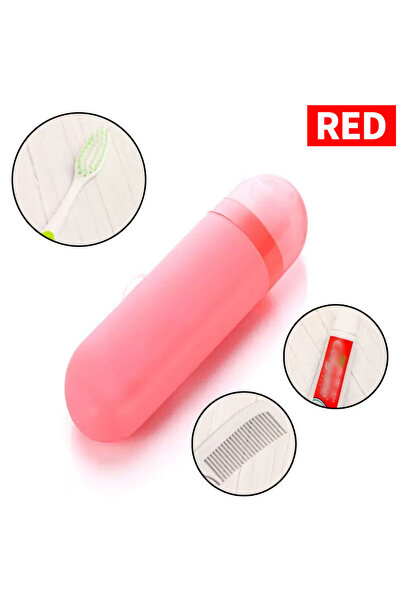 Choice علبة فرشاة أسنان حمراء اللون، قطعة واحدة، مناسبة للسفر، علبة فرشاة أسن...