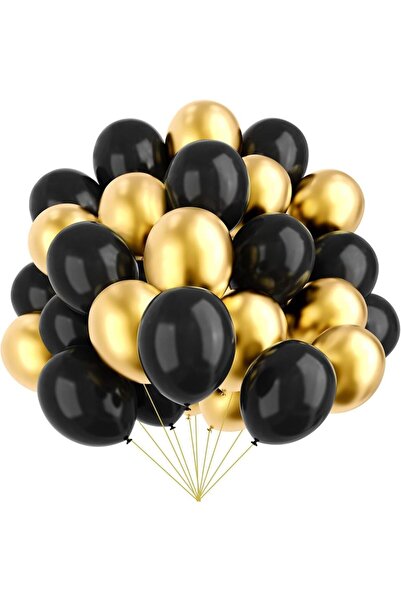 Choice كما هو موضح في الصورة، 50 بالونًا ذهبيًا وأسودًا مقاس 12 بوصة، بالونات...