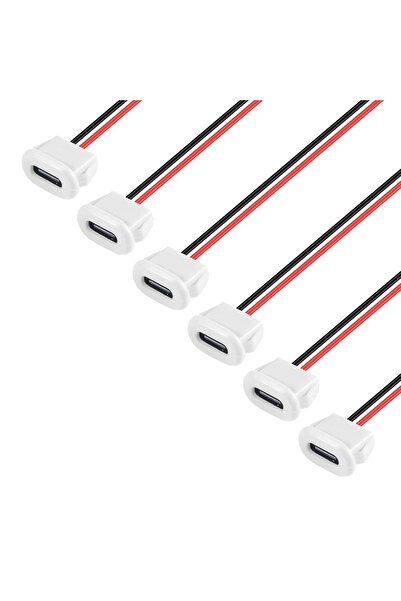 Choice 6PCS 6PCS USB Power Connector USB-C Plug to 2 Pin Bare Wire Open End Connector Type C Female Chassis