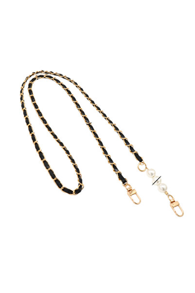 Choice black Trendy And Fashionable Long Pearl Chain Mobile Phone Lanyard Sin...