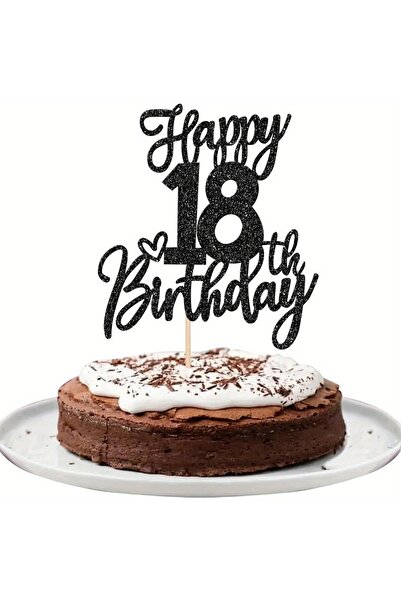 Choice black 1 PCS Black Sophisticated 18th Birthday Cake Topper - Official A...