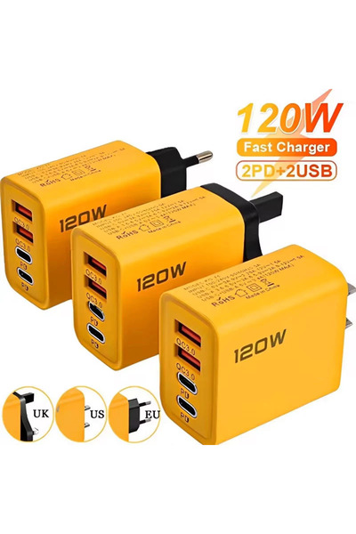 Choice شاحن الاتحاد الأوروبي 4 منافذ USB C PD شحن سريع 3.0 من النوع C شاحن ها...