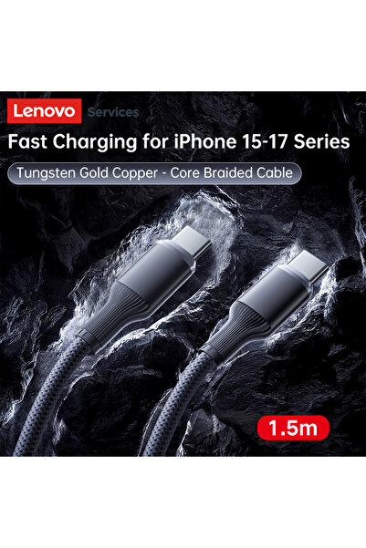 LENOVO Lightning to USB-A 1m black 100W 6A Fast charging data cable USB/Type C to Type C for Sumsung Ph