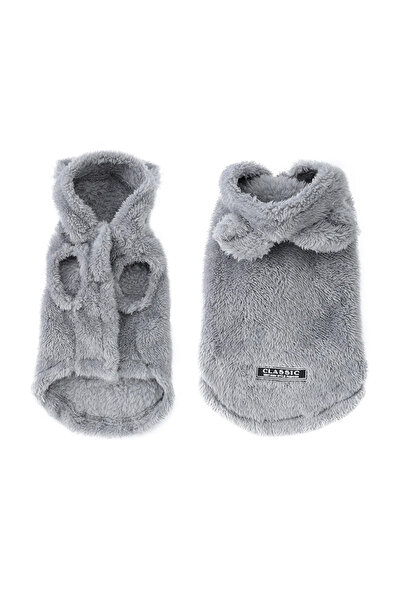 Choice M Gray Winter Pet Sweater Coat Cute Ear Soft Hoddie Kitten Clothes Cozy Fleece Costume For Small Dog