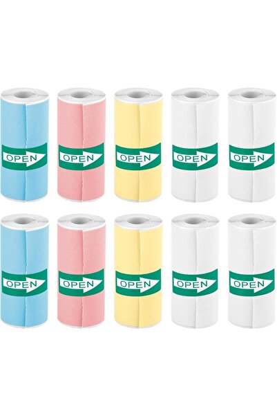 choice2 10 لفات من ورق الطباعة الحرارية للصور، مقاس 57 × 25 مم، ذاتي اللصق، ل...