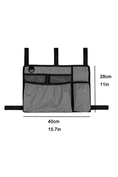 Choice 40x28cm Grey Walker Bag Basket with Cup Holder Suit for Adult Folding ...