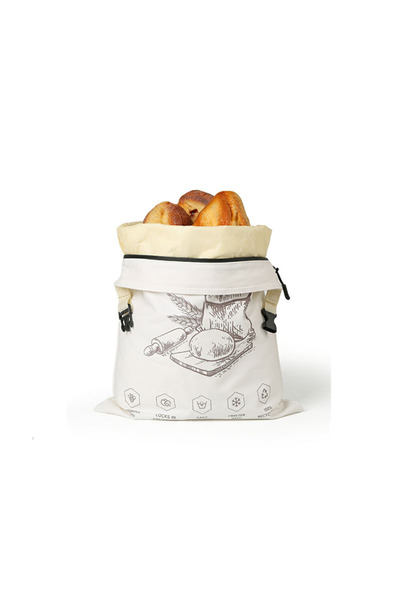 Choice white Snap-on zipper beeswax bread bag reusable food-grade sandwich be...