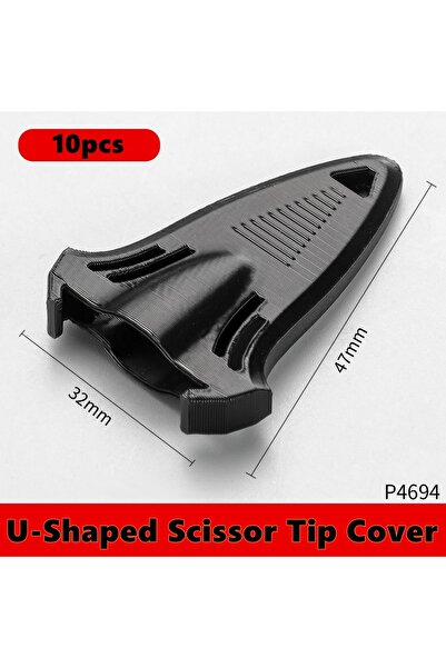 choice2 10pcs Black Scissors Sheath Sturdy Practical Plastic Scissor Tip Cove...