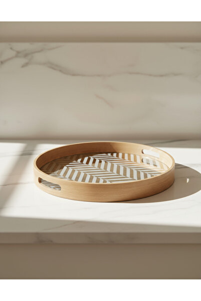 REDTAG Gold Round Geometric Tray (Medium)