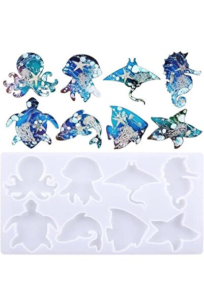 Arabest 3D Marine Animal Resin Molds, DIY Epoxy Resin Casting Silicone Molds,Silicone Jewelry Moulds