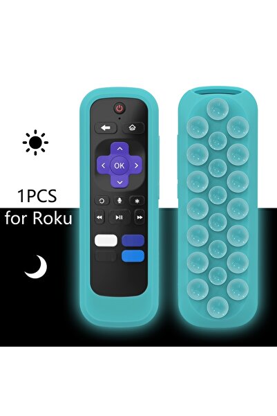 Choice غطاء سيليكون لجهاز التحكم عن بعد Roku Blue، قطعة واحدة، متوافق مع أجهز...