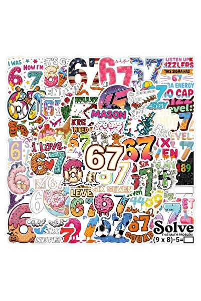 Choice ٥٠ قطعة من ملصقات "٦٧" المرحة، ملصقات "٦٧" يمكنك صنعها بنفسك، ملصقات م...