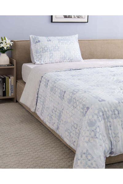 REDTAG Blue 3-Piece Printed Comforter Set (Single Size)