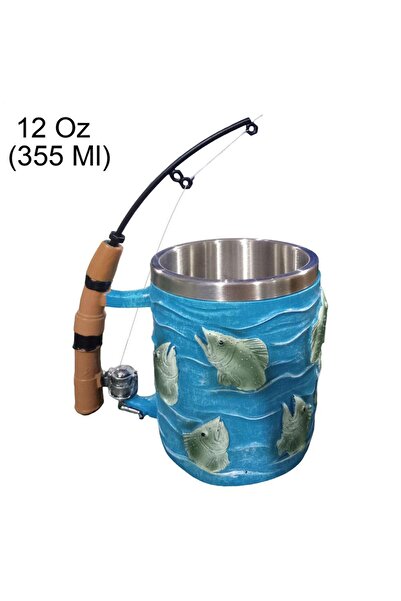 Choice Standard A Coffee Mug Resin Cold Hot Beverage Water Cup Fishing Theme Decor for Chocolate Tea Wine B