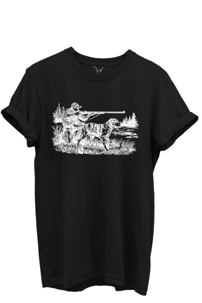 WİDİ Desen cu câine de vânătoare și câine de vânătoare cu imprimeu bumbac 100...