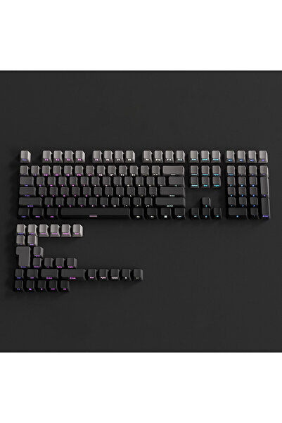 Choice Dust OEM Profile Gradient Black Gray Shine Through Keycaps PBT Double Shot Side Printed Keycap For M