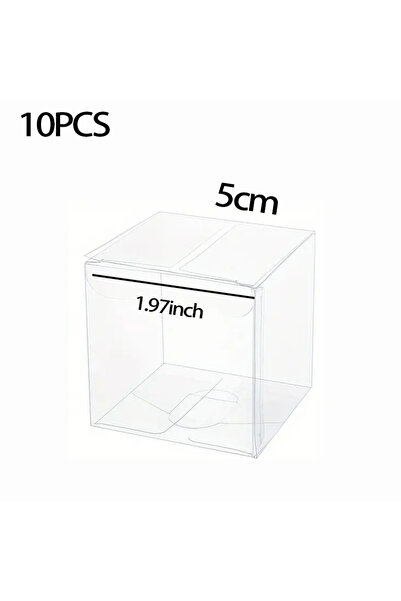 Choice1 10 قطع من علب هدايا الحلوى البلاستيكية المربعة الشفافة، مقاس 5×5×5 سم...