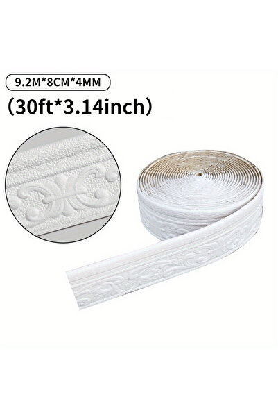 Choice شريط لاصق أبيض بطول لفة واحدة (9.2 متر/30 قدمًا) لتزيين حواف الجدران، ...