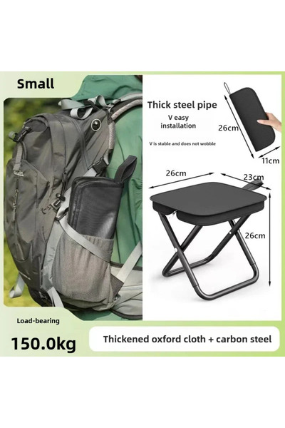 Choice 1pc black Portable Outdoor Folding Chair Small Mazar Pocket Stool Fishing Chair Camping Travel Leisu