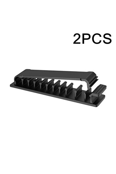 Choice 2PCS Black 10-Slots Self Adhesive Cable Organizer Clip Holder For PC T...