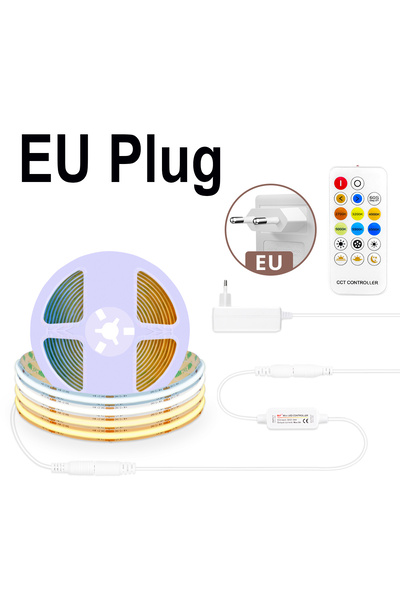 Choice شريط إضاءة LED قابل للتعتيم بطول 10 أمتار، مزود بقابس أوروبي، يعمل بجه...