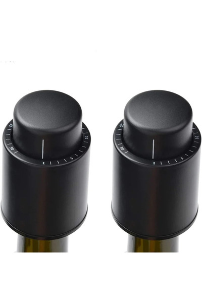 Choice قطعتان من حافظات النبيذ بالتفريغ مع سجل زمني، سدادات زجاجات نبيذ، سداد...