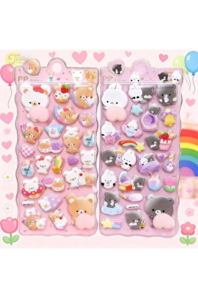 Choice1 ملصقات تيدي تيدي ثلاثية الأبعاد لطيفة على شكل حيوانات، ورقة أو ورقتين...