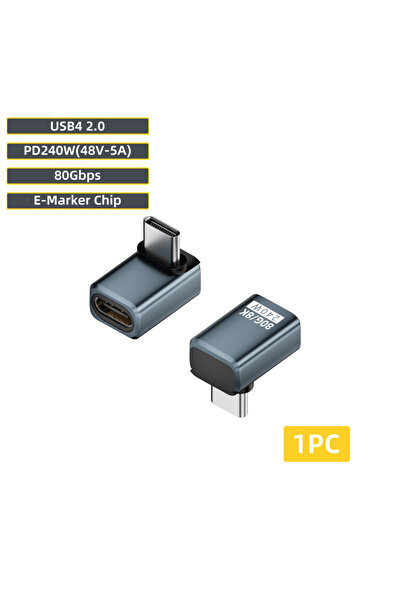 Choice 240-80-LT-SH محول شحن USB-C إلى Type-C بزاوية مستقيمة بقدرة 240 واط و5...