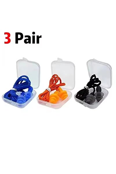 Choice 3 Pair Mixed 1-10Pairs Noise Cancelling Silicone Earplugs Reusable Earplug With Rope Waterproof Swim