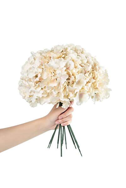 Choice 6pcs Champagne 6PCS Artificial Hydrangea Flowers with Stem Fake Hydran...