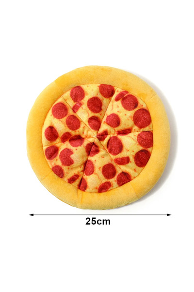 Choice Pizza Plush Dog Toy Doughnut Pizza Shape Pet Squeaky Toys for Small Large Dogs Cleaning Teeth Puppy