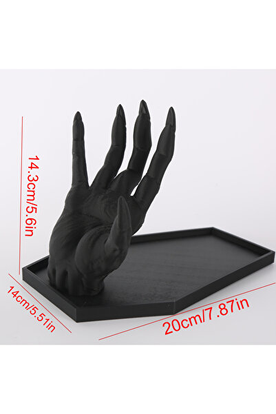 Choice حامل مجوهرات على شكل يد الشيطان بتصميم داكن T1189، قطعة عرض أنيقة على طاولة الزينة القوطية، لا غنى عنها