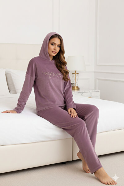 ELİTOL Velvet Soft Textured Women's Pajama Set