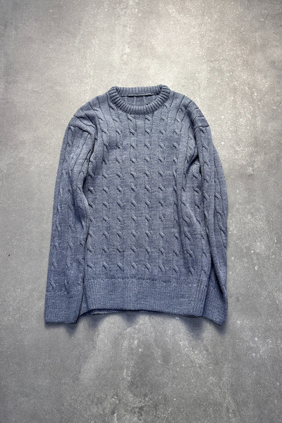 ROY501 Men's Crew Neck Sweater Winter Thick Knitwear Sweater Crew Neck Sweater Men