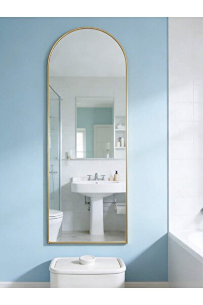Tiokkss Gold Arched Full Length Mirror 65x24 for Bathroom Vanity Cloakroom Di...