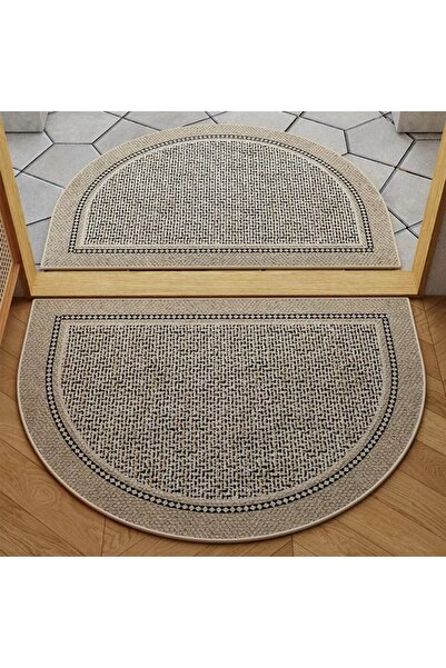 Choice سجادة أرضية مخملية نصف دائرية فاخرة من فيكاما، مقاس 40×60 سم (1.3×2 قدم)، رقم الموديل QR16-1، مناسبة للمداخل والأبواب.