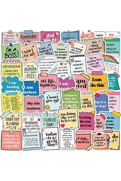 Choice ٥٠ قطعة من ملصقات جرافيتي بكلمات ملهمة، ملصقات مقاومة للماء تحمل اقتبا...