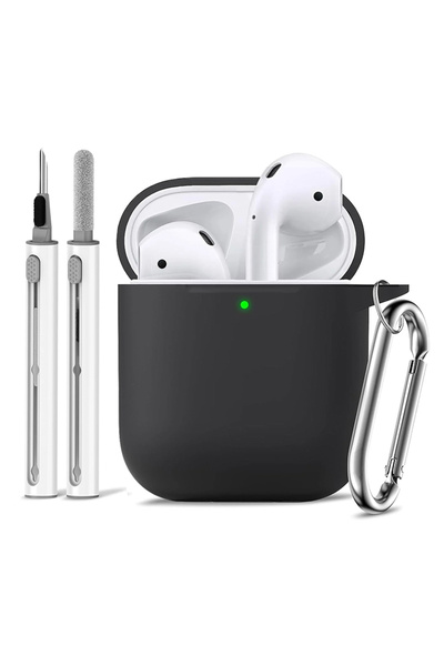 Choice black Silicone Cases With Hook For Airpods1/2 Protective Shockproof Wi...