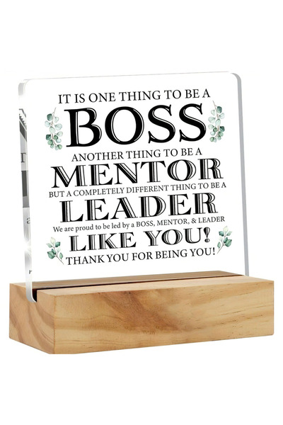 Choice Q183 Appreciation Boss Gifts for Men Women, Awesome Boss Desk Decor Acrylic Plaque Sign Stand Home O