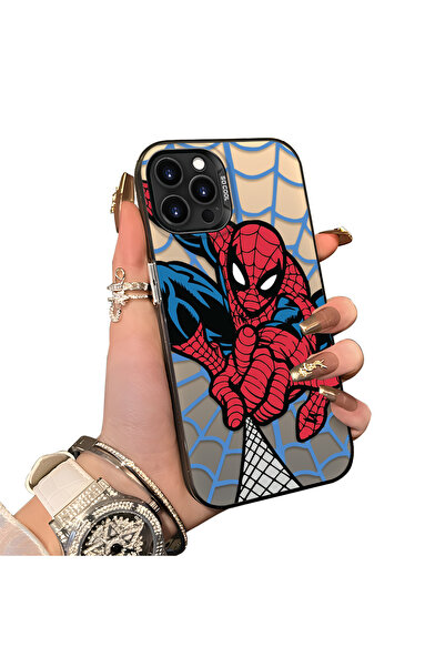 ucuc غطاء هاتف سيليكون واقي شعبي متوافق مع آيفون 16 برو بتصميم سبايدرمان