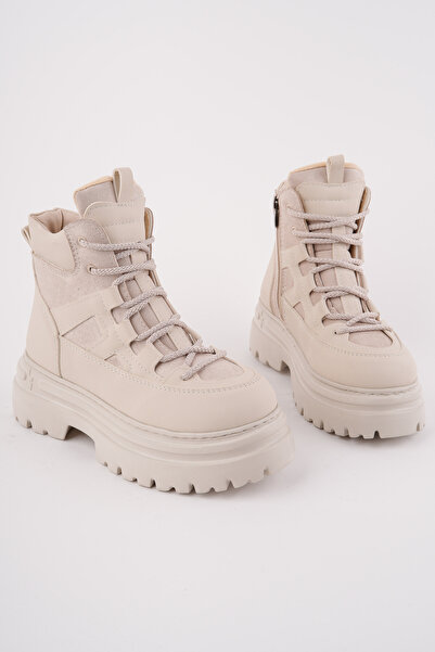 Madam Tarz Μπότες με κορδόνια με χοντρή σόλα KCL-Z05