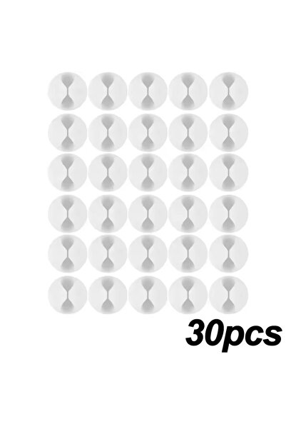 Choice 30x أبيض 5/50 قطعة مشابك كابلات سطح المكتب إدارة الأسلاك منظمات الأسلا...